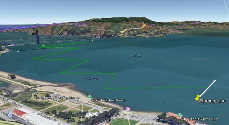 Windsurfer "Bay Crossing" Race Path