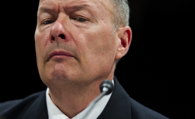 National Security Agency Director General Keith Alexander testifies before the House Select Intelligence Committee on the NSA's PRISM program, which tracks web traffic and US citizens' phone records, during a hearing on Capitol Hill in Washington, DC, June 18, 2013. AFP PHOTO / Saul LOEB (Photo credit should read SAUL LOEB/AFP/Getty Images)